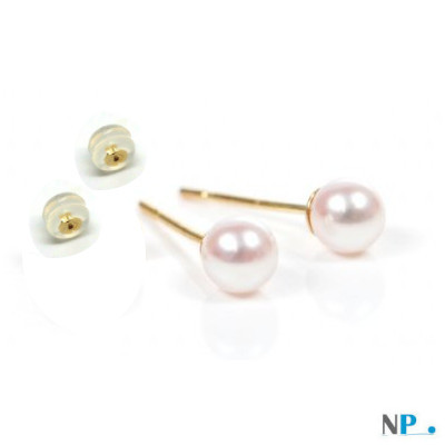 Boucles d'oreilles de perles d'Eau Douce 3-4 mm AAA