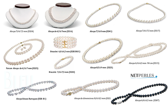 Collezione di gioielli di perle akoya, collane di perle e parure di perle, autentiche perle akoya, perle di coltura
