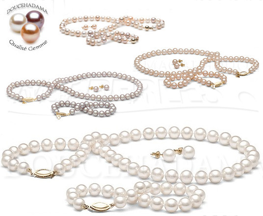 Parure di gioielli di perle di coltura