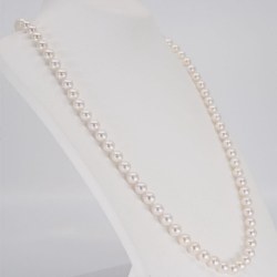 Collana 45 cm piccole perle di coltura Akoya 5,5-6 mm bianche