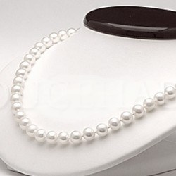 Collana 45 cm perle d'acqua dolce 6-7 mm bianche DOLCEHADAMA Oro Bianco 14k