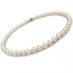 Collana di perle di coltura Akoya, 45 cm, 8,5-9 mm bianche AAA