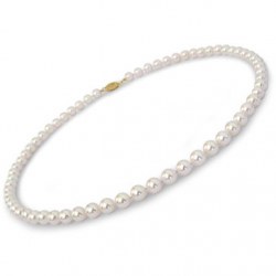 Collana 40 cm perle di coltura Akoya 6-6.5 mm bianche qualità AAA