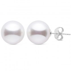 Orecchini oro 18k perle Australiane bianche 10-11 mm qualità AAA