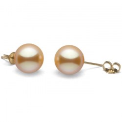 Orecchini oro 18k perle di coltura delle Filippine dorate 9-10 mm AAA