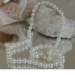 Collana 55 cm di perle di coltura d'acqua dolce da 6-7 mm, bianche
