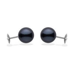 Orecchini perle Akoya, 7-7,5 mm nere su sistema brevettato Guardian
