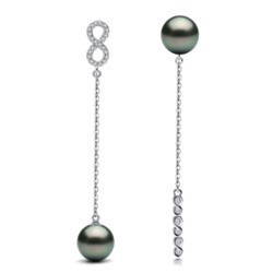 Orecchini in argento 925 con perle di Tahiti e zirconi