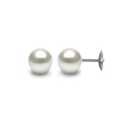 Orecchini perle d'acqua dolce 9-10 mm bianche DOLCEHADAMA perni Guardian