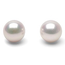 Orecchini Oro 14 carati con perle di coltura Akoya Hanadama 7.5-8 mm