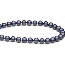 Collana 45 cm di perle di coltura d'acqua dolce da 6-7 mm, nere