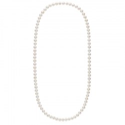 Collana sautoir 70 cm di perle d'acqua dolce bianche da 8-9 mm