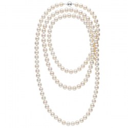 Collana Sautoir 130 cm di perle di coltura d'acqua dolce, 9-10 mm, bianche