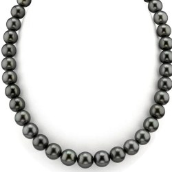 Collana di perle di Tahiti da 8 a 10 mm di qualità AAA Lunghezza 43/44 cm