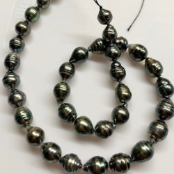 Collana 44 cm Perle di Tahiti Barocche cerchiate 8-10 mm molto luminose