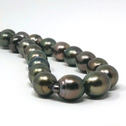 Collana 43/44 cm Perle di Tahiti barocche 9-11 mm tinte scure